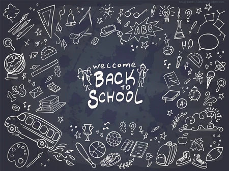 just back to school written on black board